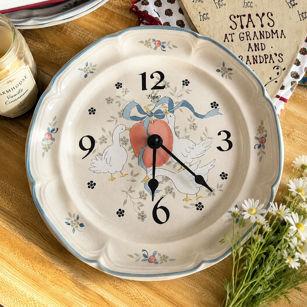 International China Marmalade Geese Wall Clock Plate made by Elgib